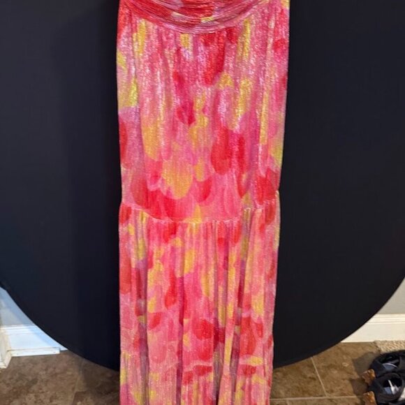 Violet Weekend Metallic Printed Halter Maxi Dress - Picture 6 of 8